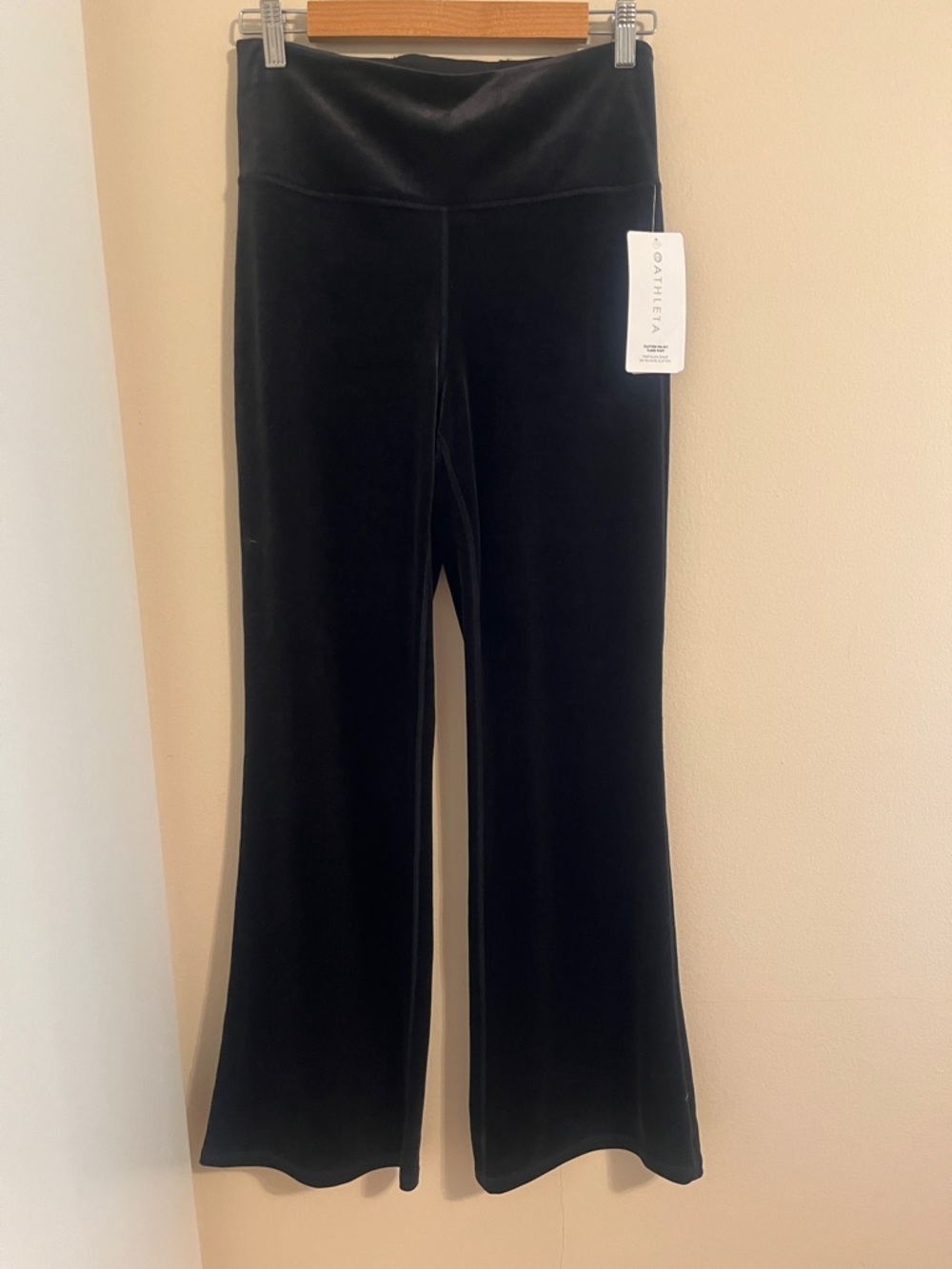 Athleta Black Velvet Flare Leggings